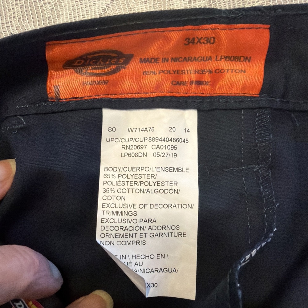 Dickies Mens Flex Regular Fit Straight Leg Work Cargo Pants Navy 34/30NWT - Picture 6 of 6